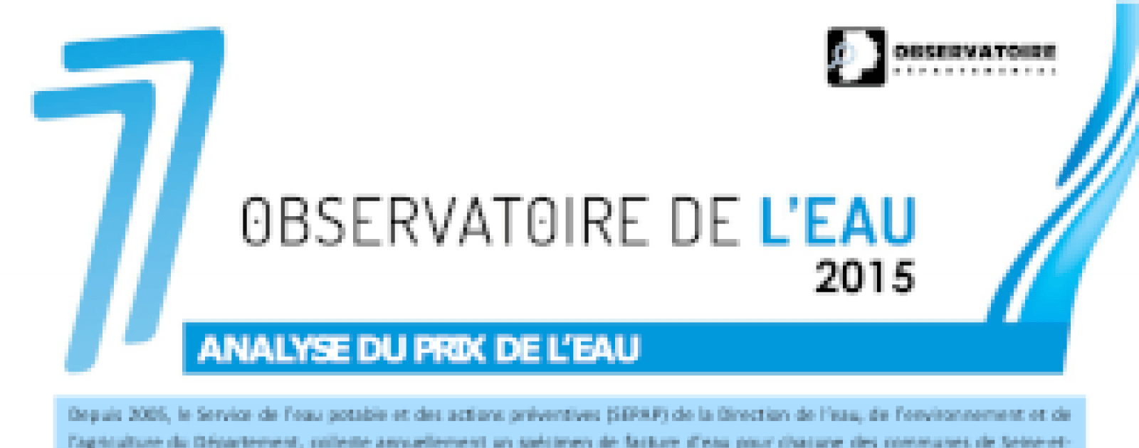 Rapport 2015 - Analyse du prix de l'eau | Eau en Seine-et-Marne