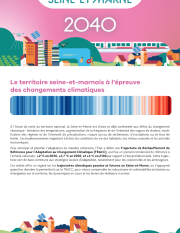 Première page de la newsletter "Seine-et-Marne 2040" sur l'adaptation au changement climatique