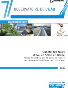 Couverture 2020 - Synthèse des 76 points de mesure des réseaux de surveillance des cours d'eau