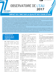 Couverture Rapport 2017 - Impact de l'ANC sur la qualité des cours d'eau