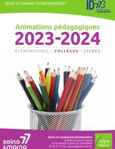 Couverture du guide des animations pédagogiques de Seine-et-Marne Environnement pour 2023-2024