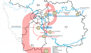 Imports et export de l'eau en Seine-et-Marne : 31 millions de m3 exportés à Paris, 25 millions vers d'autres départements du grand paris. 14 millions importés.