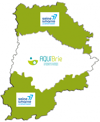 L'association AQUI'Brie travaille sur la nappe phréatique du Champigny, au centre du Département. Le Département complète l'accompagnement sur le reste du Département, au nord et au sud.