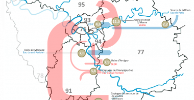 Imports et export de l'eau en Seine-et-Marne : 31 millions de m3 exportés à Paris, 25 millions vers d'autres départements du grand paris. 14 millions importés.