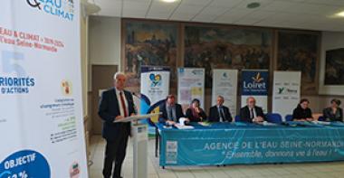 Signature du CTEC du bassin du Loing, prise de parole par Patrick SEPTIERS, Président du Département de Seine-et-Marne