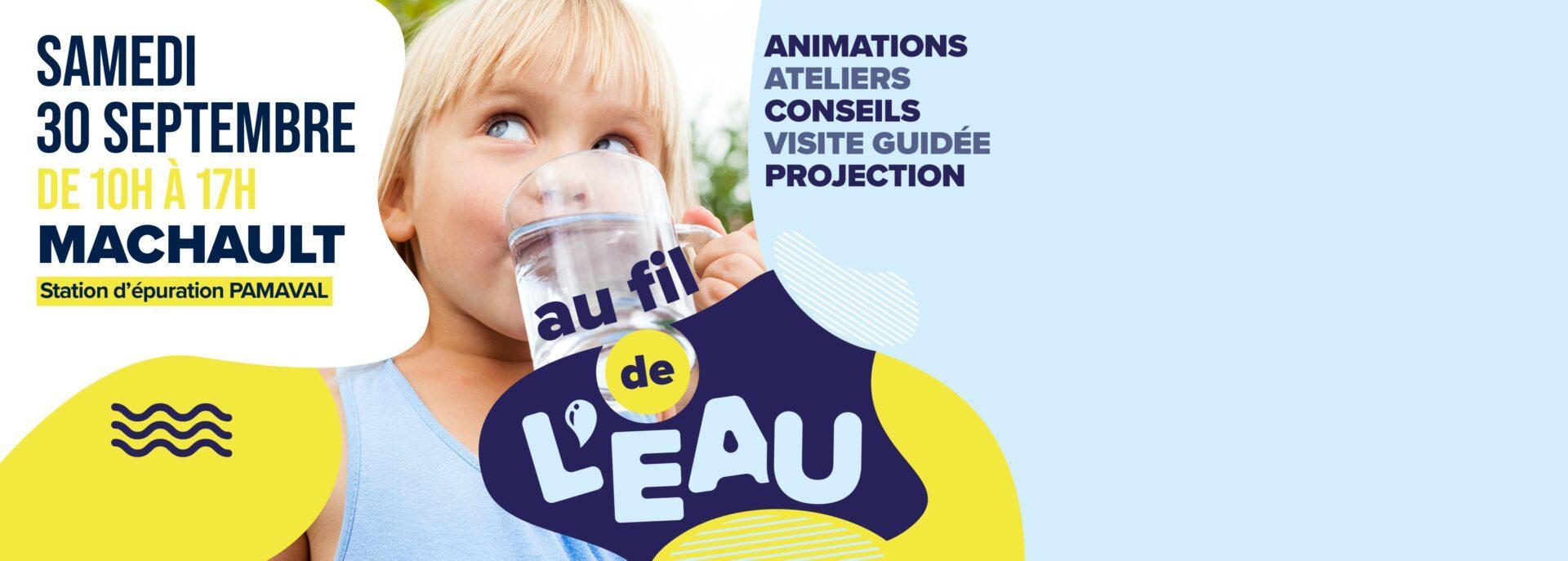 Bannière de l'évenement "au fil de l'eau" à Machault le 30 septembre 2023